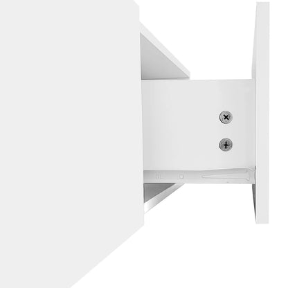 TV Stand With Glass Shelves, LED Lighting, 67" L x 13" W x 13" H, Natural, White TV Stands at Gallery Canada