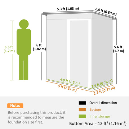 5x3 FT Outdoor Storage Shed, Sliding Door, Sloped Roof, Steel Frame, Black Sheds at Gallery Canada