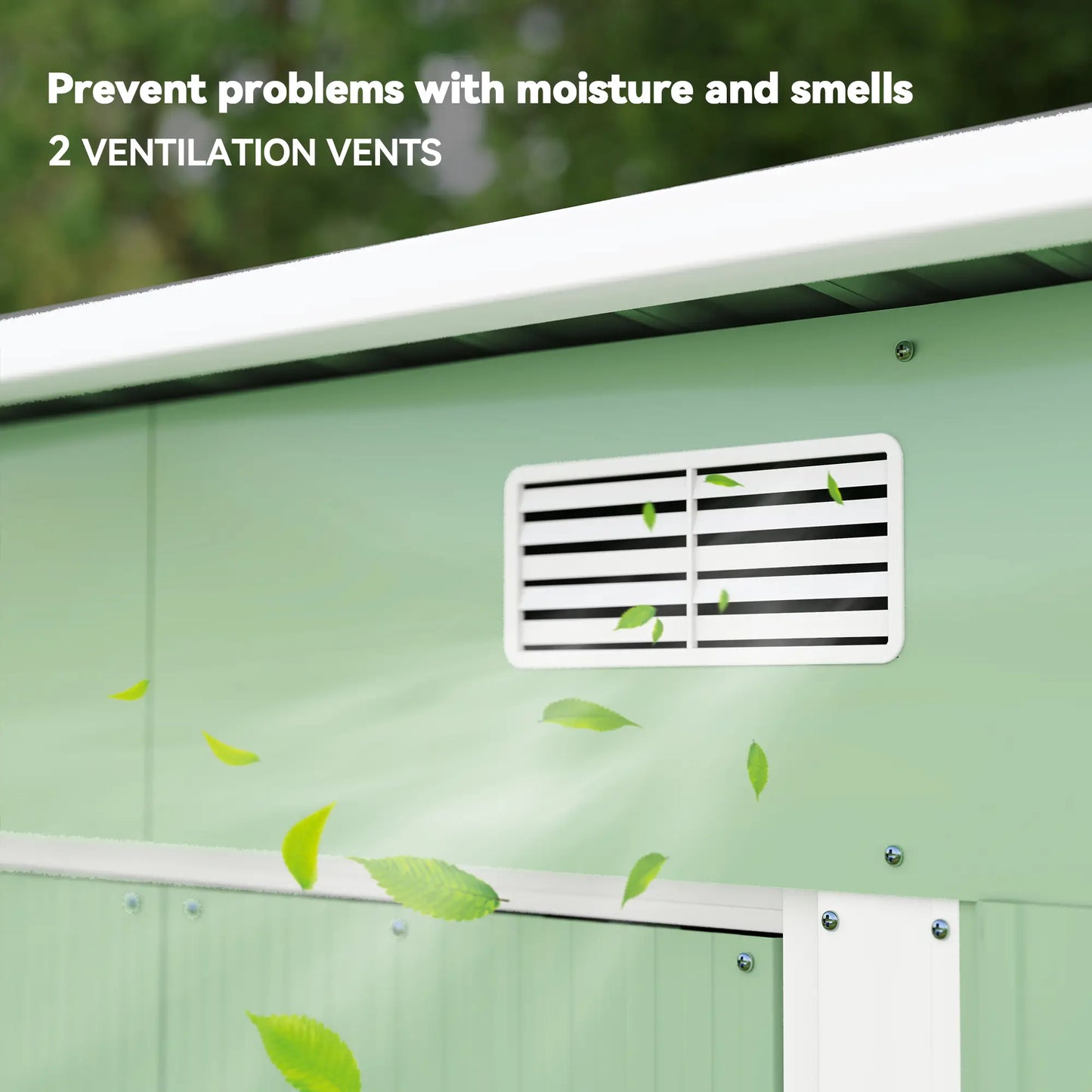 7'x4' Metal Patio Storage Shed, Garden Tool Utility, Light Green Sheds at Gallery Canada