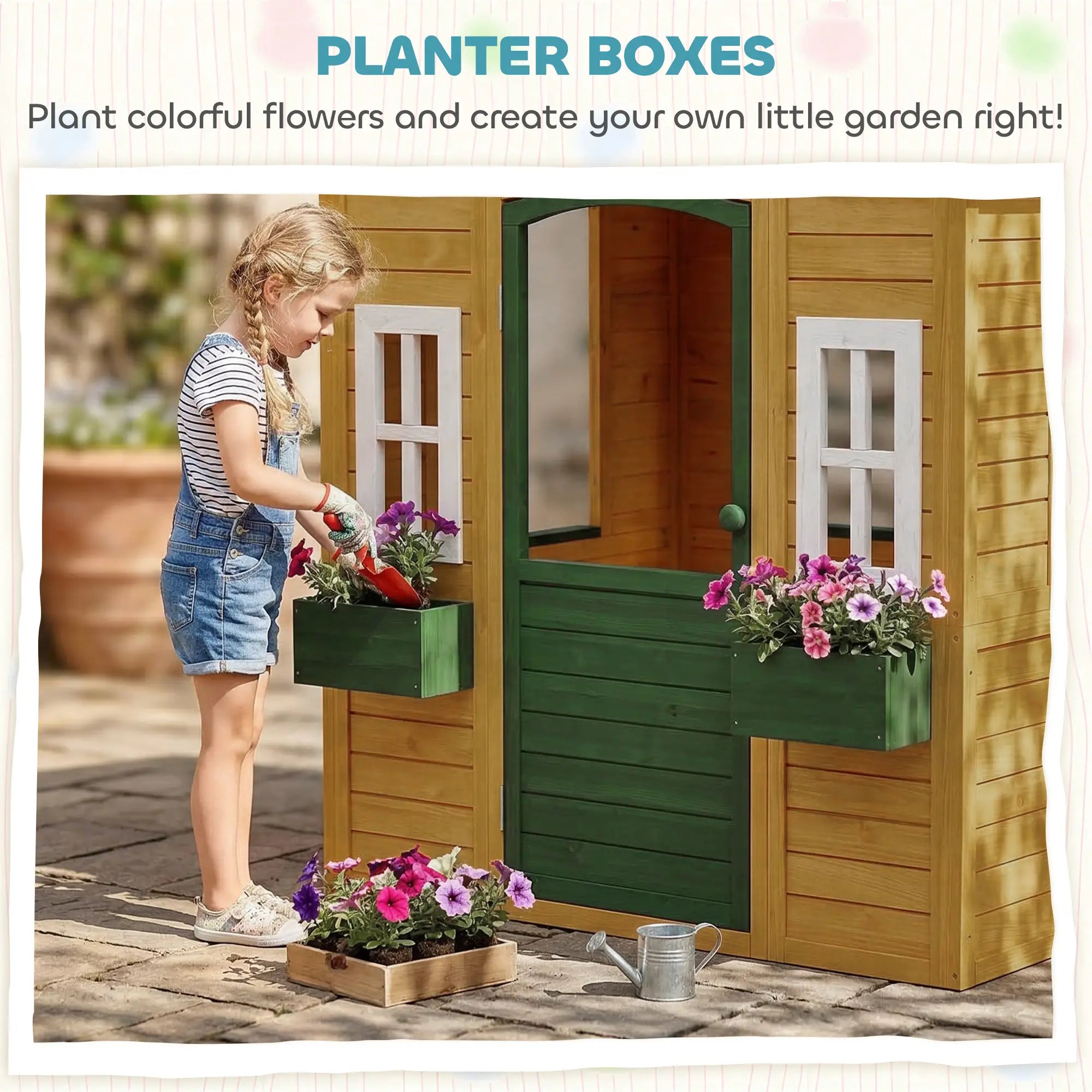 Wooden Kids Playhouse, Outdoor Garden, Indoor Playroom, Ages 3-8 Play Houses at Gallery Canada