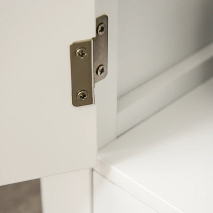 Modern Kitchen Buffet Cabinet, Drawer, 12-Bottle Wine Rack, White