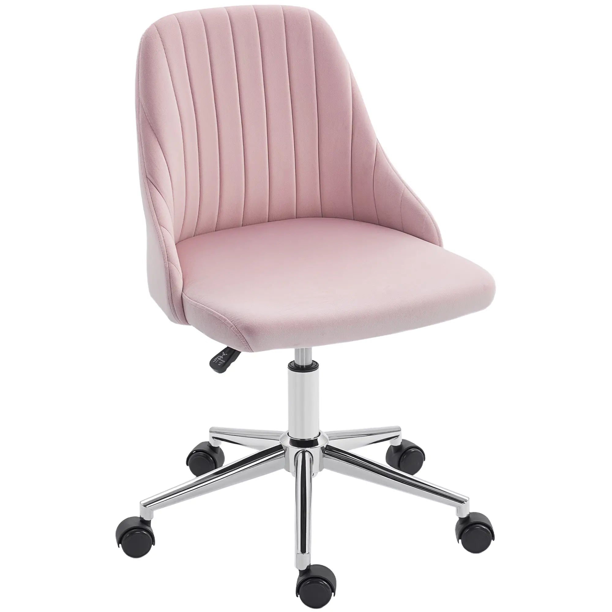 Velvet Makeup Chair, Adjustable Height, Swivel Wheels, Pink Task Chairs at Gallery Canada