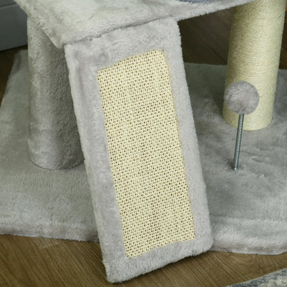 57.5" Cat Tree with Scratching Posts, Large Cat Tower, Bed, House, Toys, Grey Cat Posts at Gallery Canada