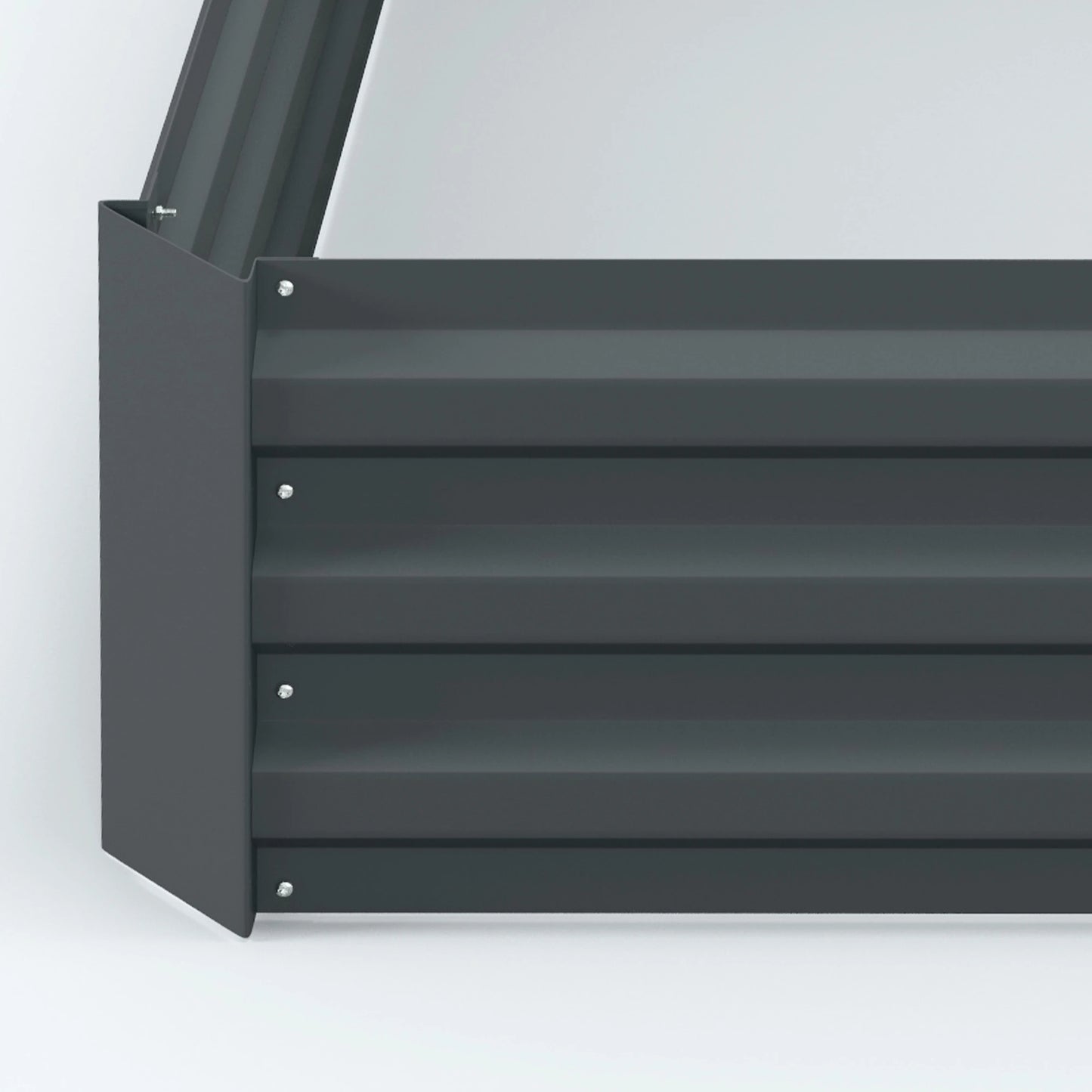 Raised Garden Bed Set, Steel Elevated Planter Box, 39"x39"x12", Dark Grey Galvanized Planter Boxes at Gallery Canada
