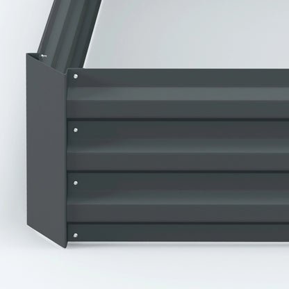 Raised Garden Bed Set, Steel Elevated Planter Box, 39"x39"x12", Dark Grey Galvanized Planter Boxes at Gallery Canada