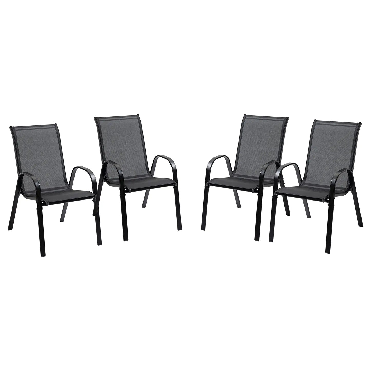 4-Piece Outdoor Dining Chair With Armrests, Black Patio Chairs Black at Gallery Canada