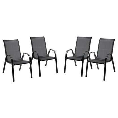 4-Piece Outdoor Dining Chair With Armrests, Black Patio Chairs Black at Gallery Canada