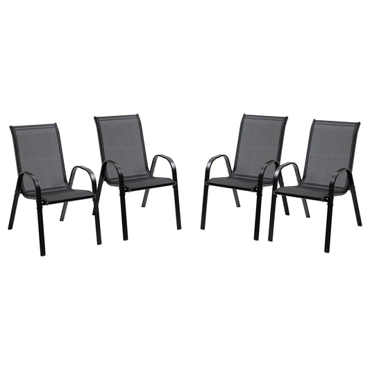 4-Piece Outdoor Dining Chair With Armrests, Black Patio Chairs Black at Gallery Canada