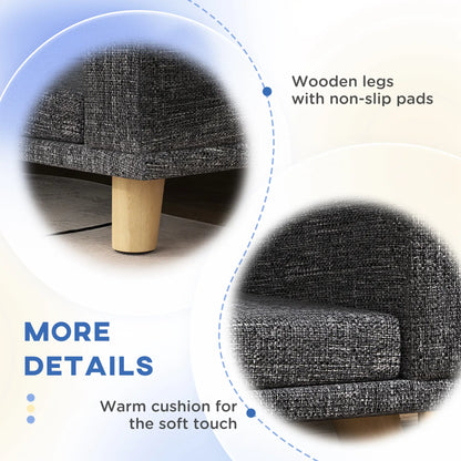 Large Dog Sofa with Washable Cover, Anti-Slip Pads, Dark Grey Dog Sofas at Gallery Canada