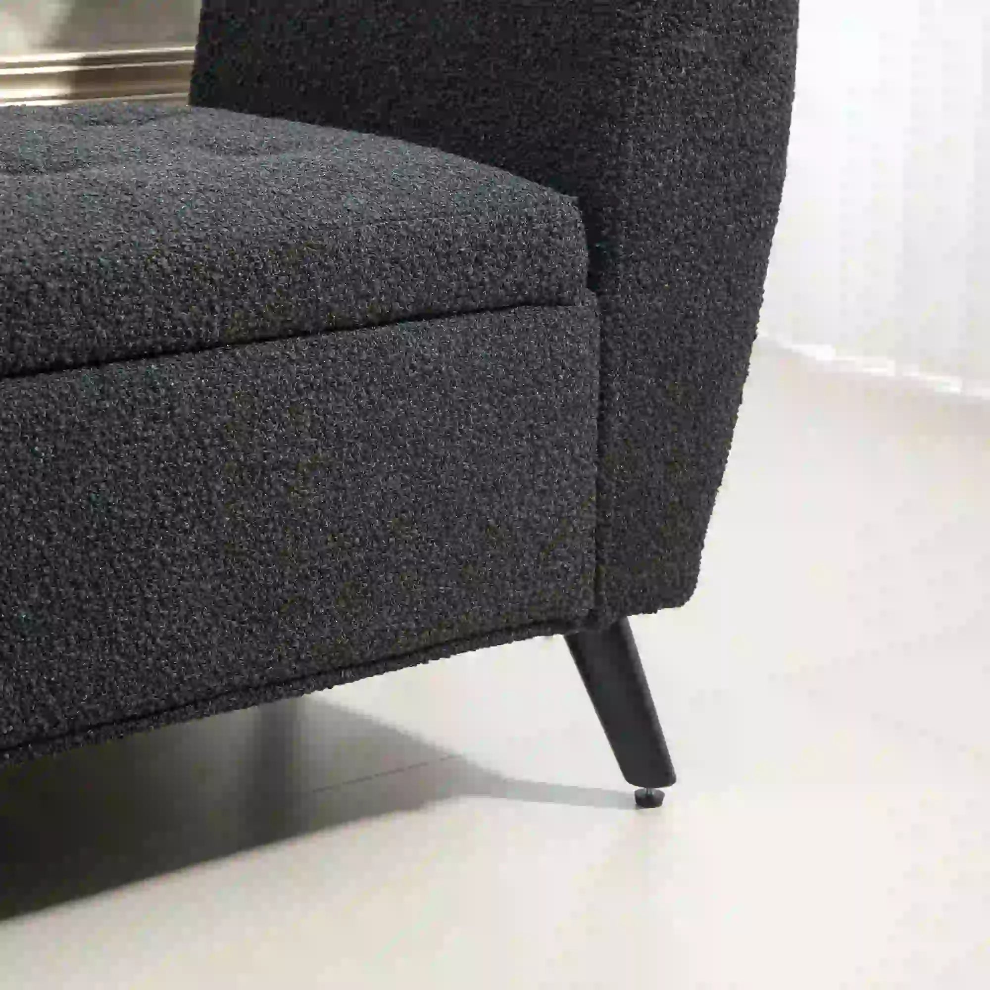 Upholstered Storage Bench with Arms, Modern Ottoman, Black Storage Ottomans & Benches at Gallery Canada