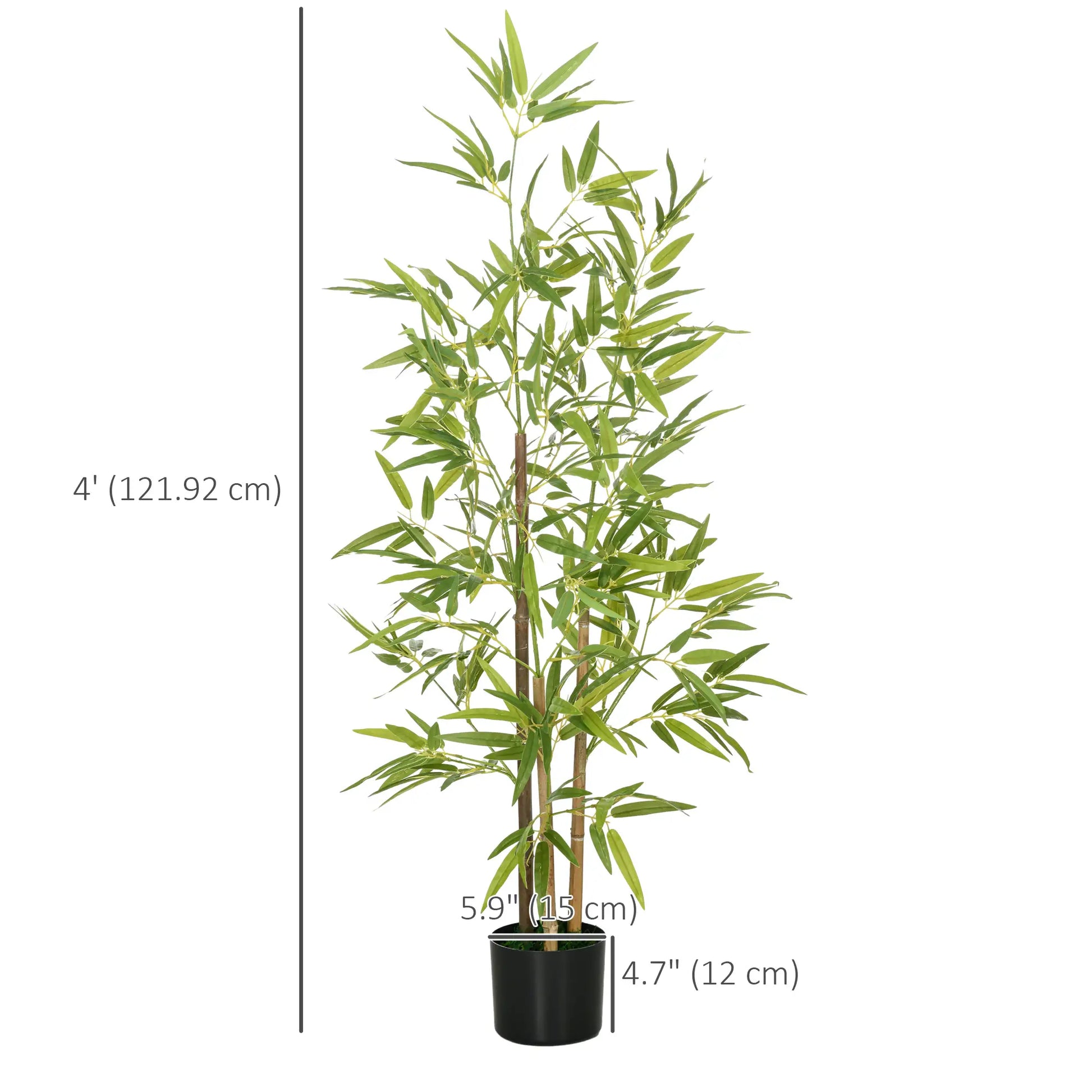 Set of 2 4ft Artificial Bamboo Tree, Indoor with Pot, Home Office Decor Artificial Trees at Gallery Canada