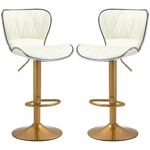 Adjustable Swivel Bar Stools Set of 2, PU Leather, Counter Height