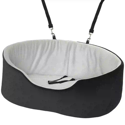 Dog Car Seat for Small Medium Pets, Detachable Washable Pet Bed with Cushion and Safety Belt, Black