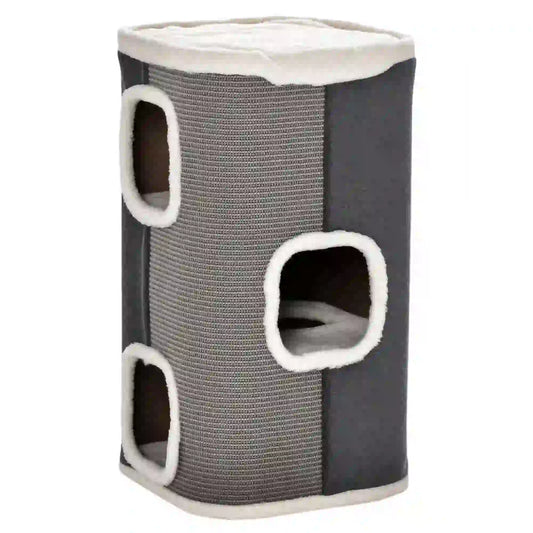 4-Story Cat House, Sisal Scratching Surface, Removable Cushion, 16" x 16" x 29", Grey Cat Houses White and Grey at Gallery Canada