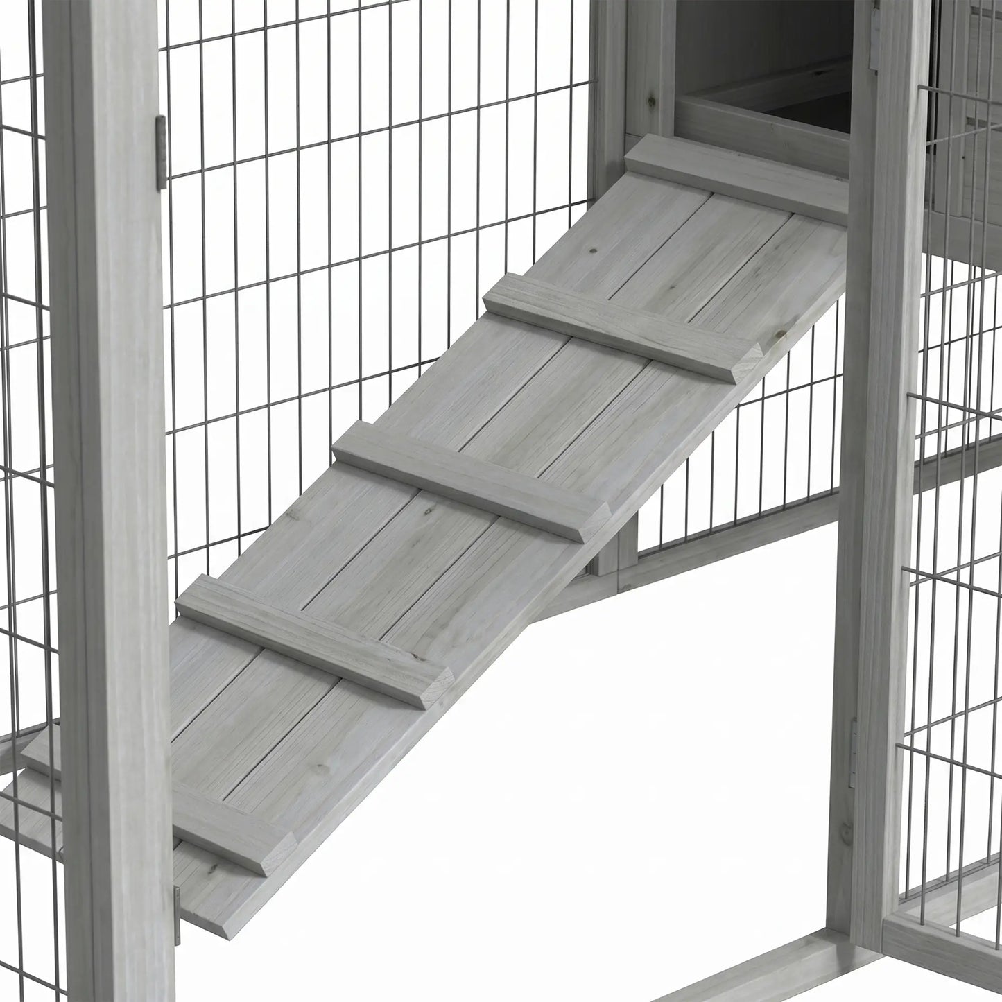 48"L Large Wooden Rabbit Hutch Outdoor, Grey Rabbit Hutch at Gallery Canada