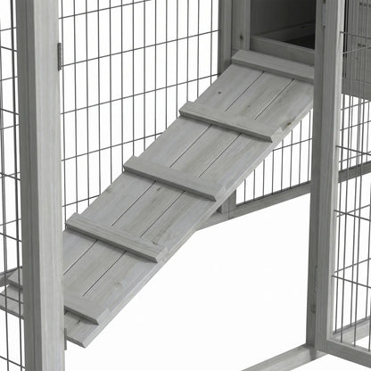 48"L Large Wooden Rabbit Hutch Outdoor, Grey Rabbit Hutch at Gallery Canada