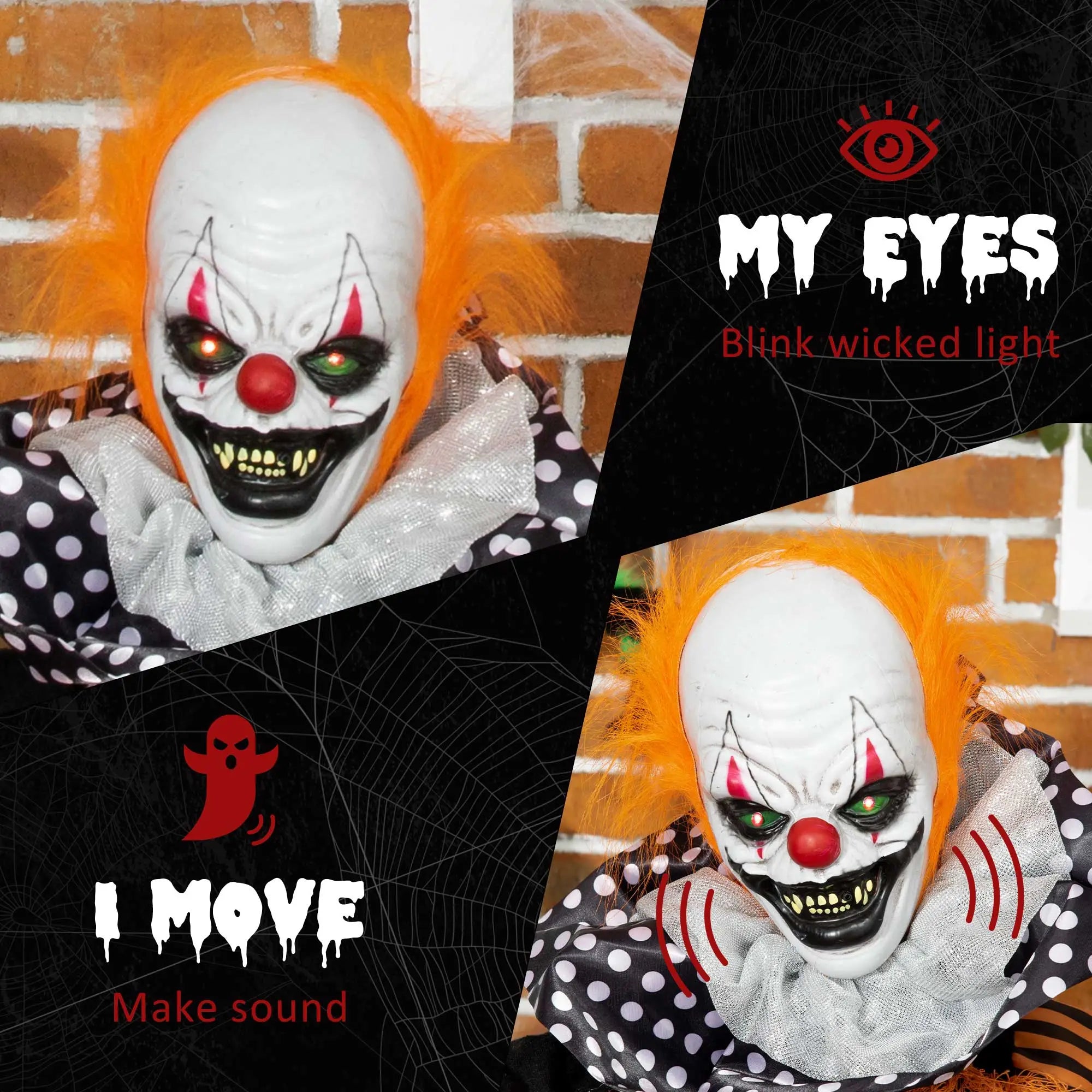 5ft Outdoor Halloween Decoration, Talking Circus Clown, Sound Motion Activated Halloween Decorations at Gallery Canada