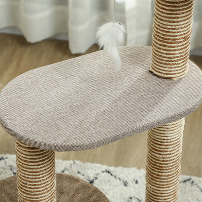 Cat Scratching Tree Post, Climbing Furniture with Toy, Brown Cat Posts at Gallery Canada