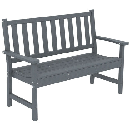 Outdoor Garden Bench, HDPE Weatherproof, 2-Person Seating Outdoor Benches at Gallery Canada
