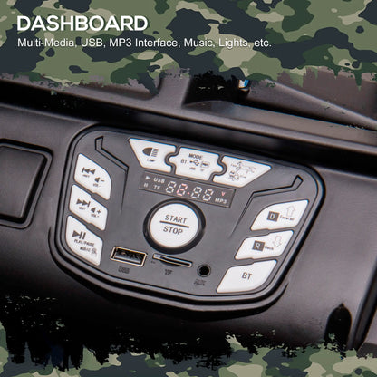 12V Kids Jeep Ride On Police Car, Parental Remote, Camouflage Electric Toy Cars at Gallery Canada