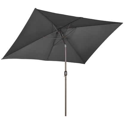6.5x10ft Rectangle Patio Umbrella, Black Sun Umbrellas at Gallery Canada