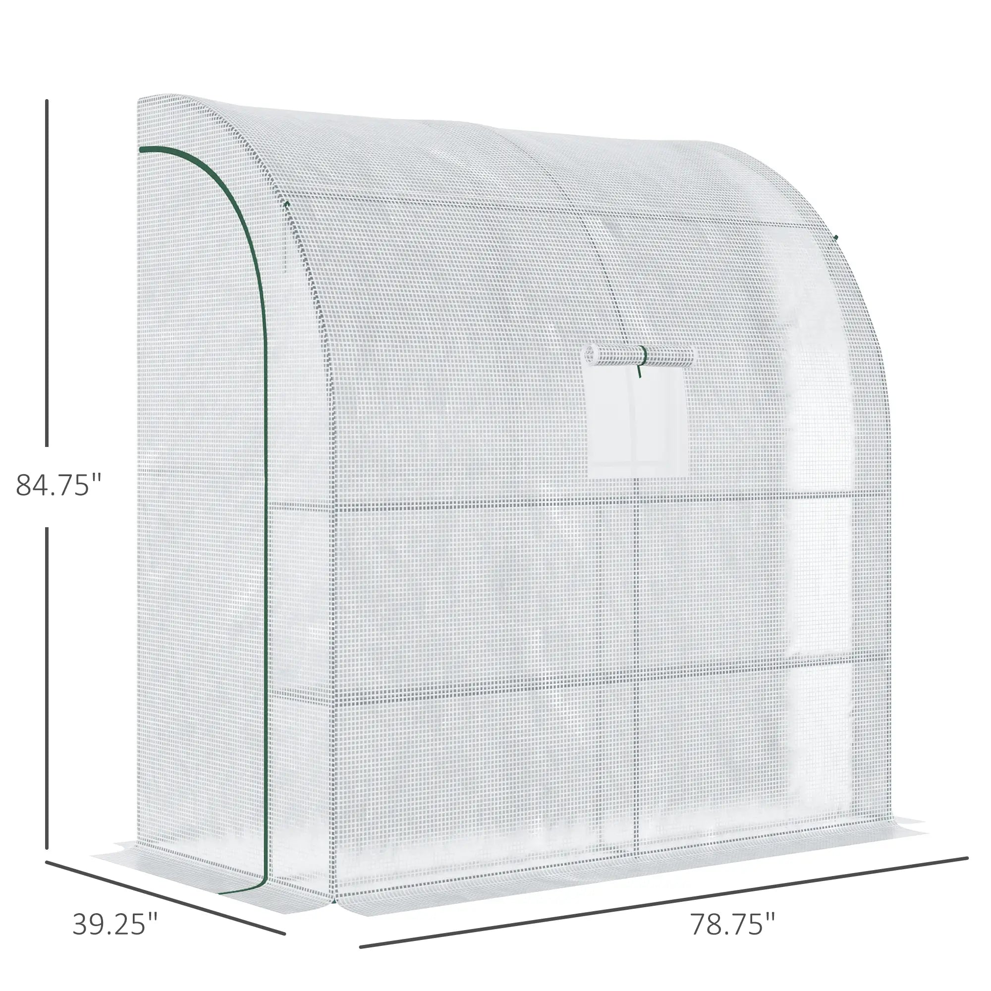 7' x 3' x 7' Walk-In Greenhouse, Roll-Up Mesh Windows, Zipper Door, White Walk In Greenhouses at Gallery Canada