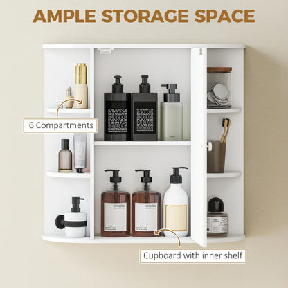 Mirrored Bathroom Wall Cabinet, Wall Mounted, With Door & Shelves, White Mirror Medicine Cabinets at Gallery Canada