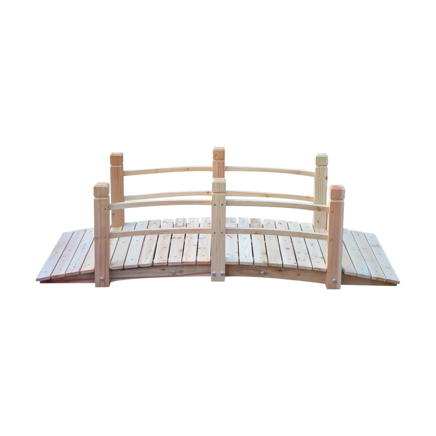 5FT Wood Garden Bridge, Outdoor Decorative Landscape, Natural Wood Garden Bridges at Gallery Canada