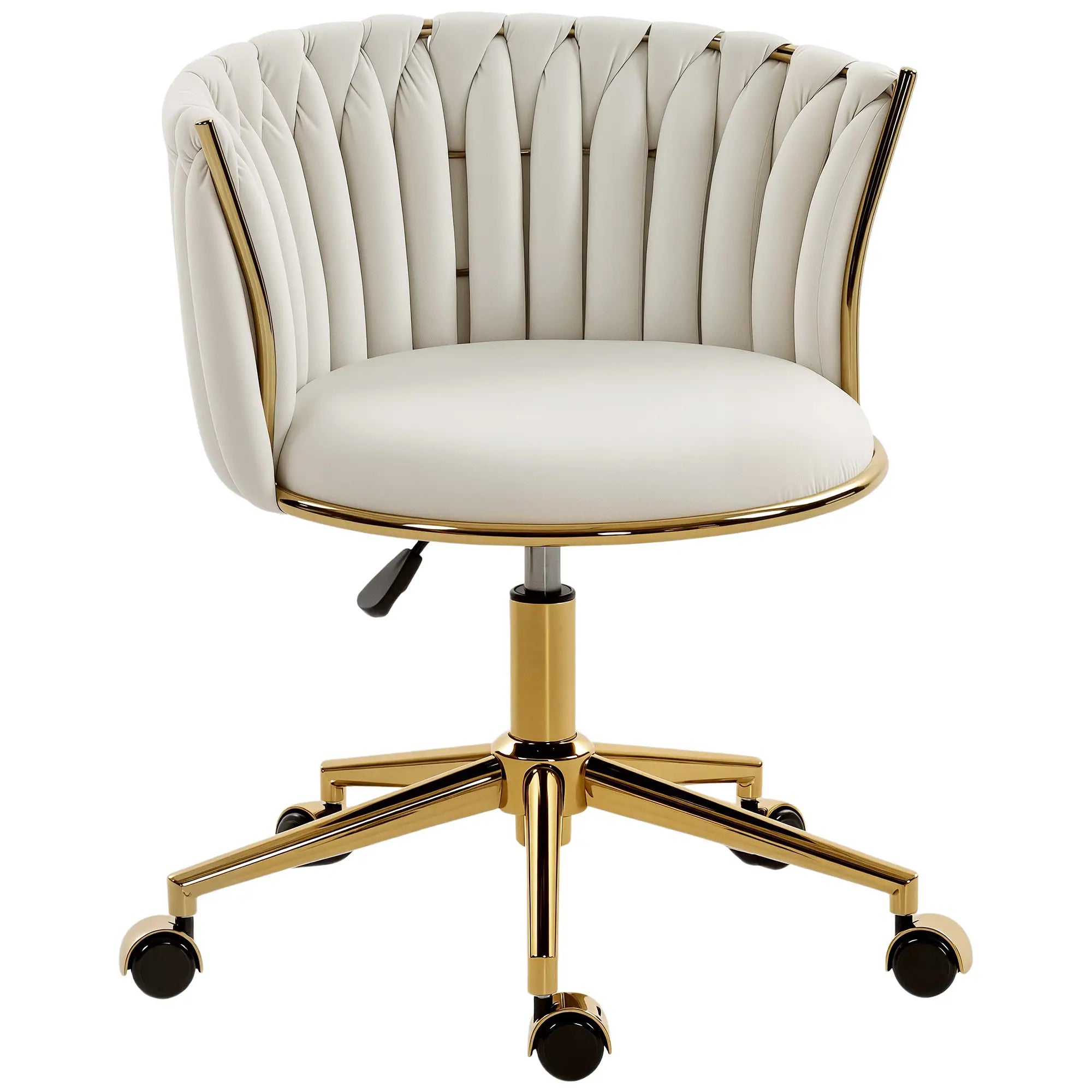 Office Chair, Vanity Chair, Adjustable Height, Rolling Wheels, Cream White Task Chairs at Gallery Canada