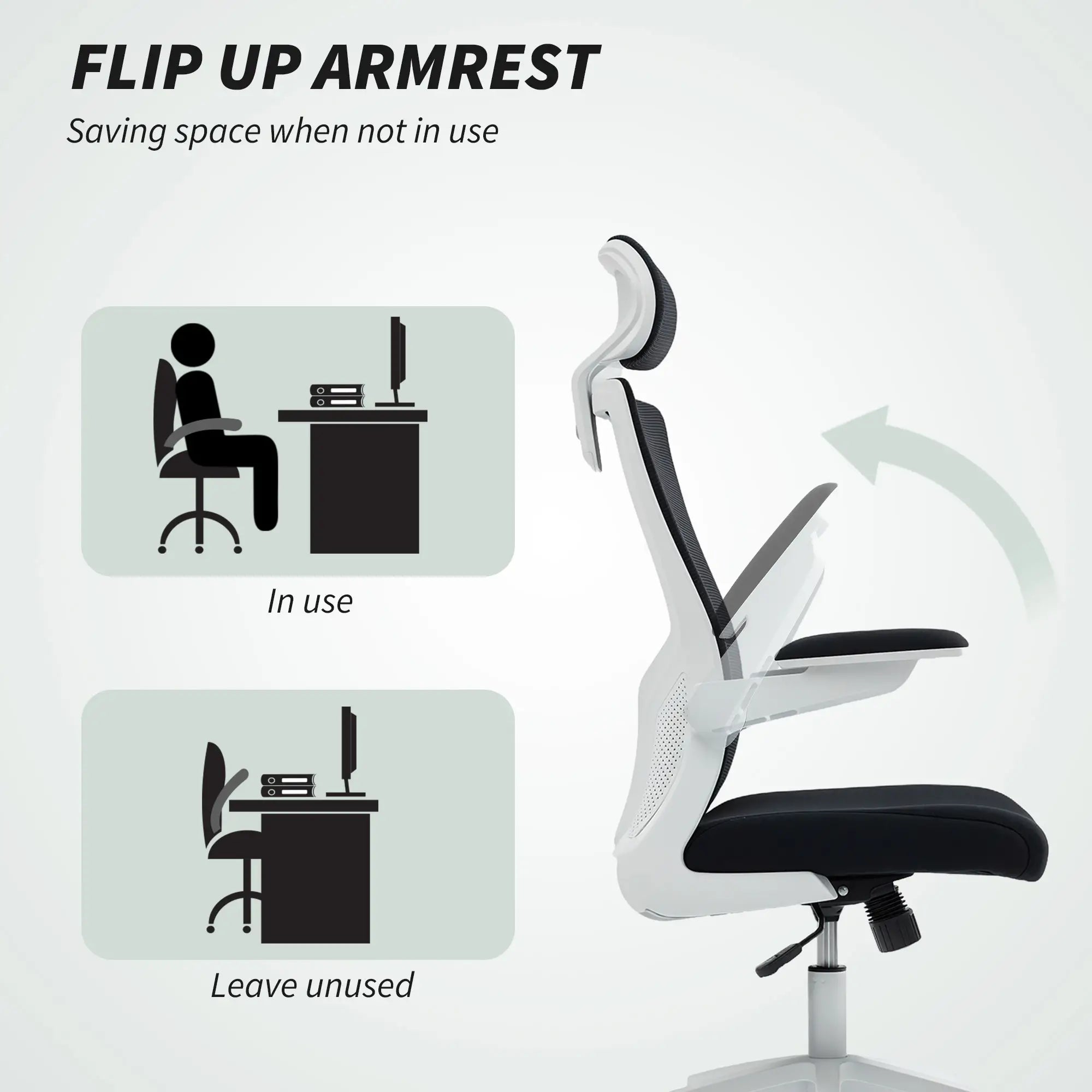 Ergonomic Office Chair, Swivel Desk Chair, Adjustable Lumbar Support, Headrest, Flip-Up Armrests, Black Task Chairs at Gallery Canada