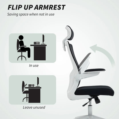 Ergonomic Office Chair, Swivel Desk Chair, Adjustable Lumbar Support, Headrest, Flip-Up Armrests, Black Task Chairs at Gallery Canada