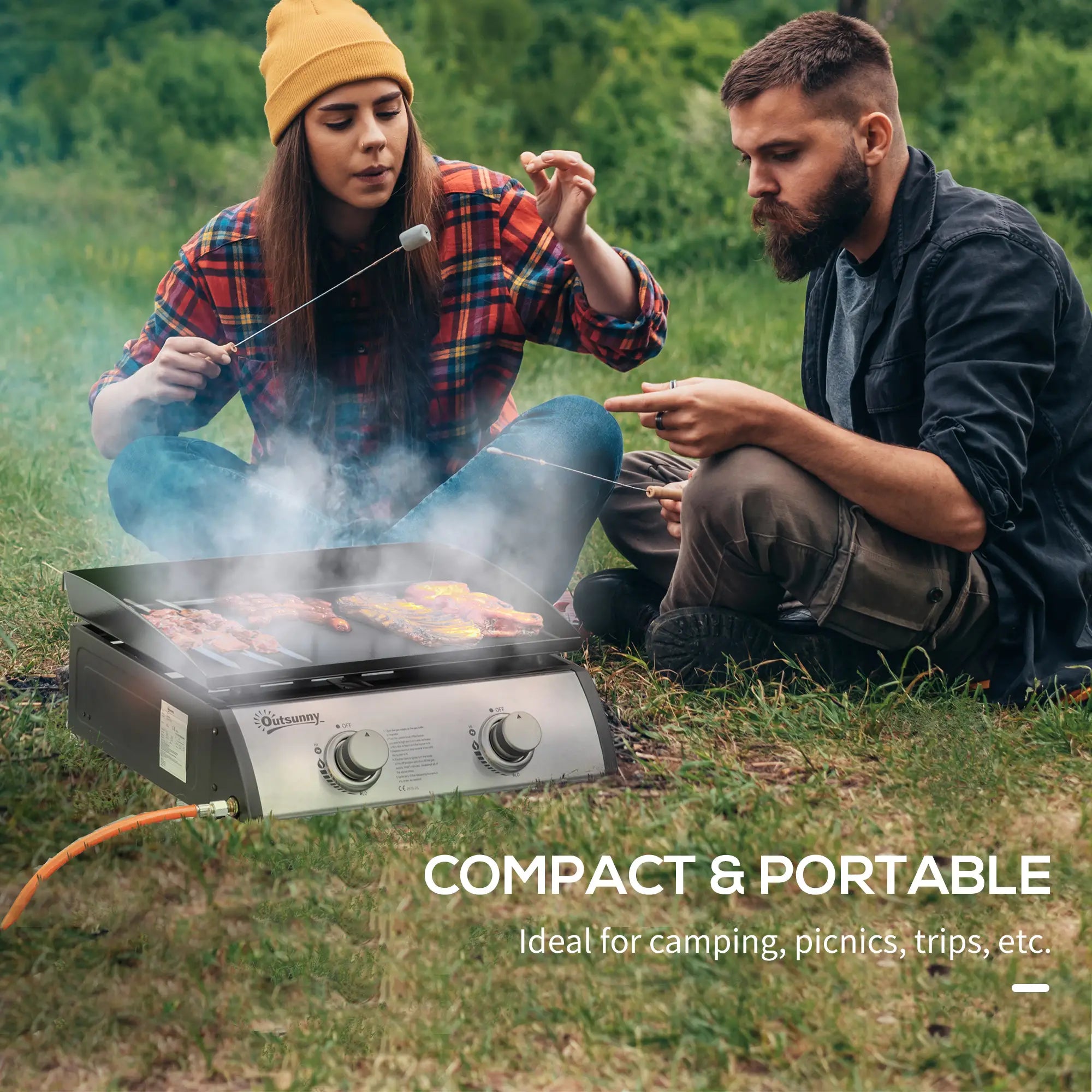 2 Burner Portable Tabletop Gas Grill, For Camping Picnic, Silver Propane Gas Grills at Gallery Canada