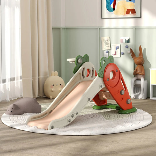 Foldable Toddler Slide, Basketball Hoop, Climber, 1-3 Years, Orange Gym Sets & Swings Orange at Gallery Canada