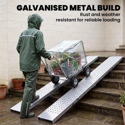 Folding Loading Ramps, 70.9" x 10", 880 lb, Silver