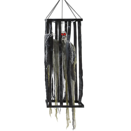Animatronics Hanging Skeleton Reaper in Cage, Voice-Activated, Flashing Eyes Halloween Decorations at Gallery Canada