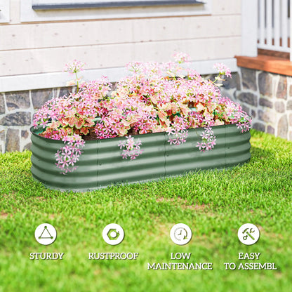 4.9 x 2 x 1ft Galvanized Raised Garden Bed Kit, Metal Planter Box, Green Galvanized Planter Boxes at Gallery Canada