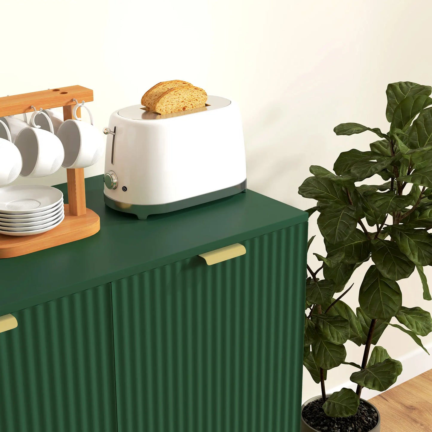 Modern Kitchen Cabinet, Adjustable Shelves, Metal Legs, Green Bar Cabinets at Gallery Canada