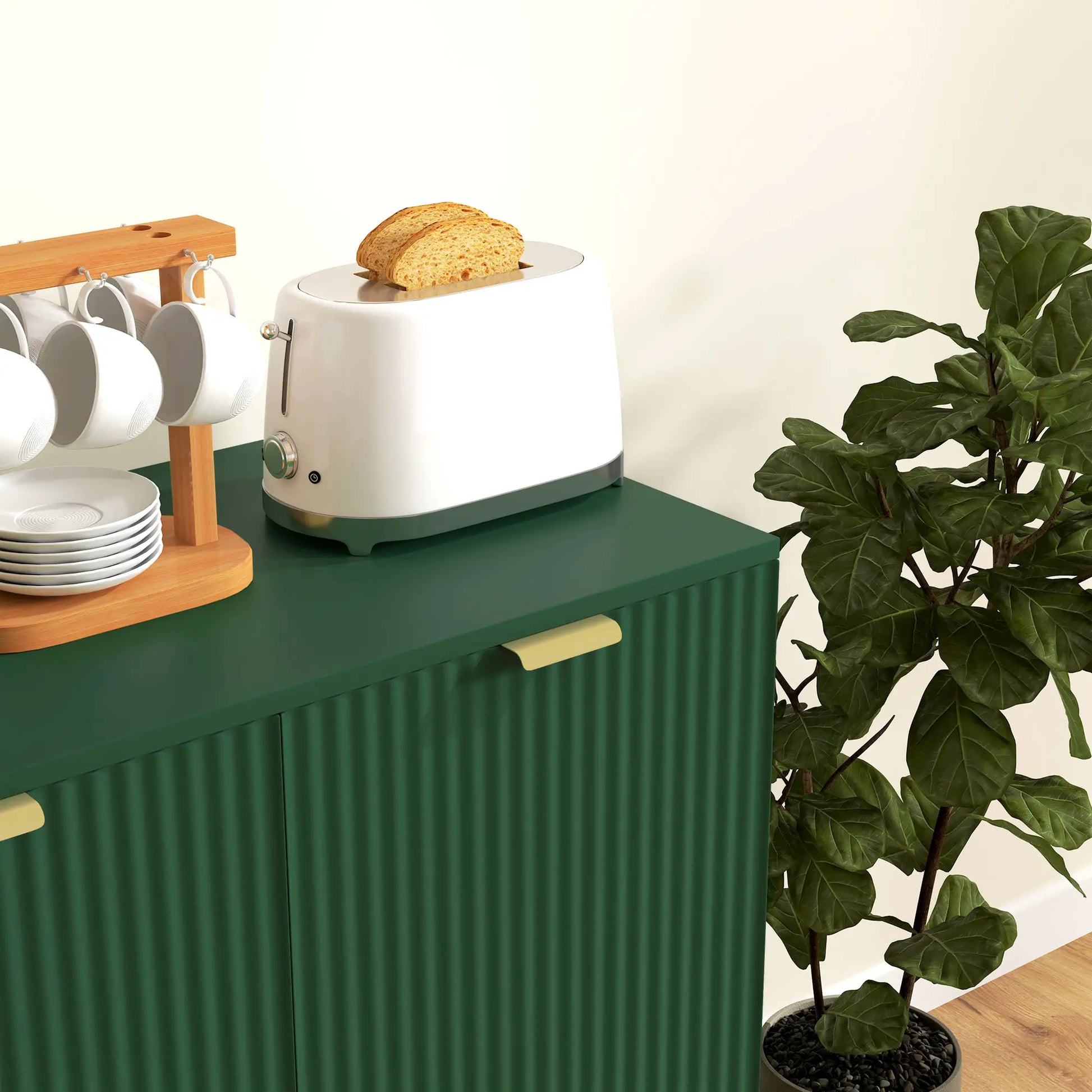 Modern Kitchen Cabinet, Adjustable Shelves, Metal Legs, Green Bar Cabinets at Gallery Canada