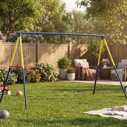 Kids Swing Set, Heavy Duty Metal, 2 Seat, Supports 150 kg, Indoor Outdoor, Blue Gym Sets & Swings at Gallery Canada