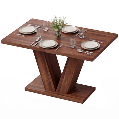 Modern Kitchen Dining Table For 4 People, Walnut
