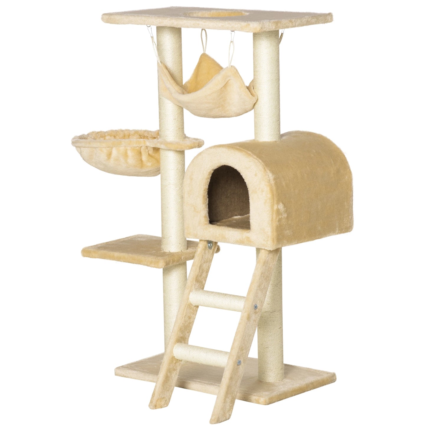 39" Deluxe Cat Tree Tower, Scratching Post, Kitten Condo, Deep Cream Cat Towers Deep Beige at Gallery Canada