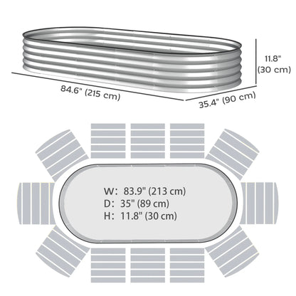 7' x 3' x 1' Galvanized Raised Garden Bed, Outdoor Planter Box, Silver Raised Garden Beds at Gallery Canada
