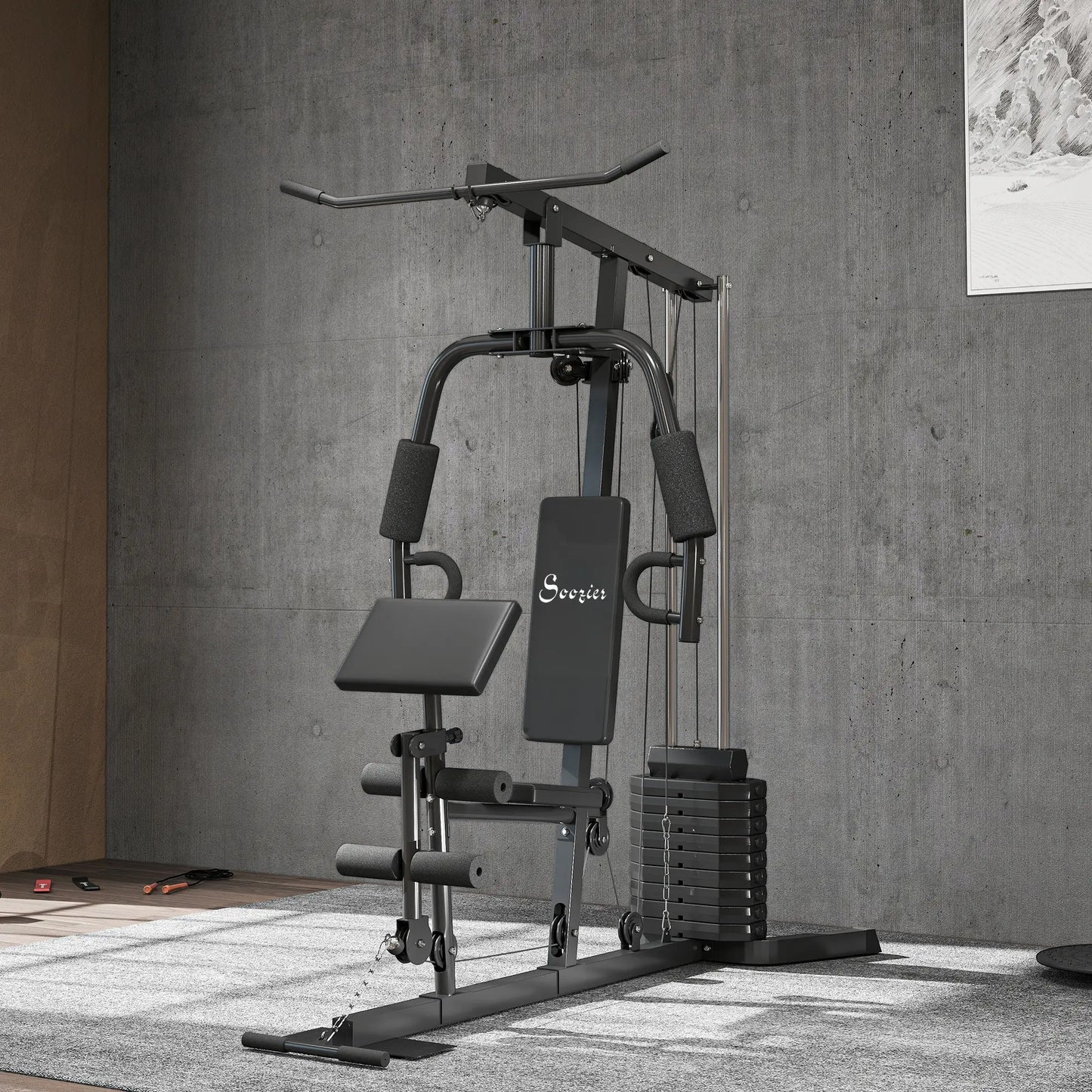 Multi-Exercise Home Gym Station with 99lbs Weight Stack, for Full Body Workout Power Towers at Gallery Canada