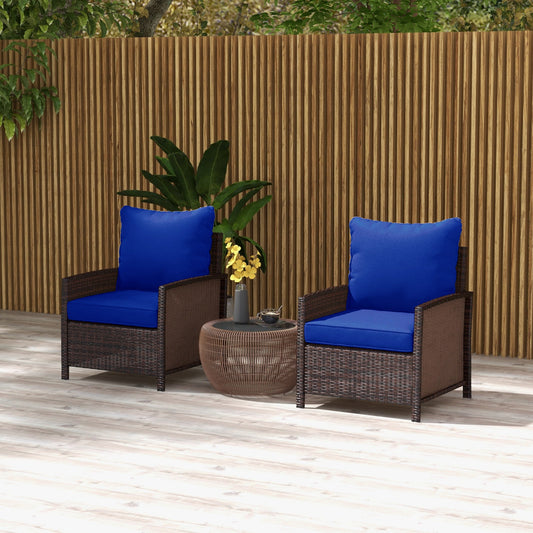 4-Piece Seat Cushion Pillows Replacement, Patio Chair Cushions Set with Back for Indoor Outdoor, Navy Blue - Gallery Canada