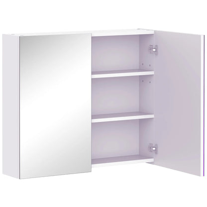 Wall Mount Mirrored Medicine Cabinet, Adjustable Shelf, Double Soft Closing Doors, Light Lilac Mirror Medicine Cabinets at Gallery Canada