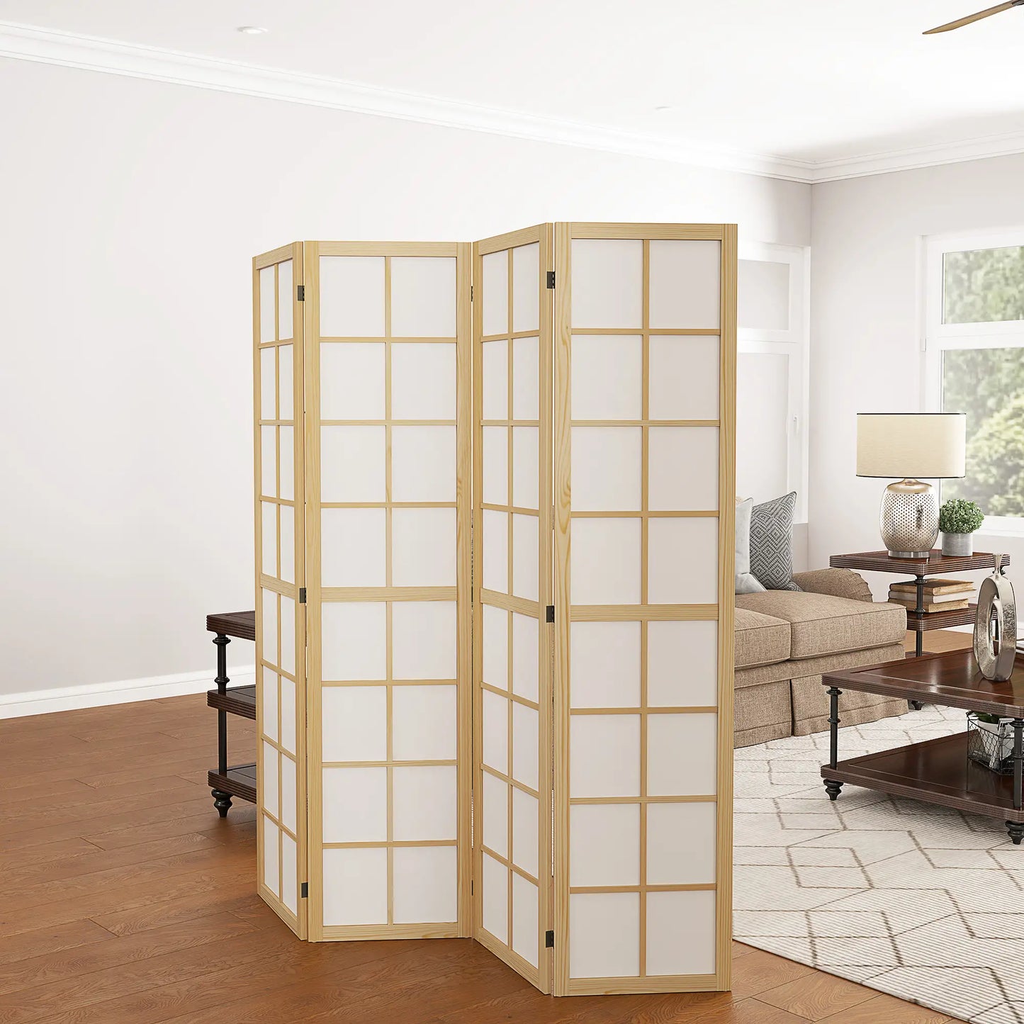 4 Panel Room Divider, 5.6 ft, Folding Partition for Home, Office, Bedroom Room Dividers at Gallery Canada
