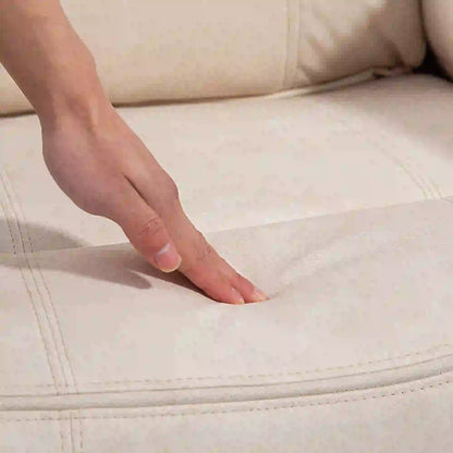 Manual Recliner Chair, Vibration Massage, Side Pockets, Microfibre, Cream White Sofas & Reclining Chairs at Gallery Canada