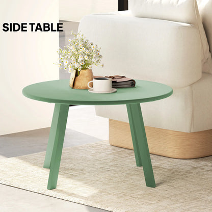 Round Outdoor Side Table, Metal Frame, Non-Slip Foot Pads, Green Patio Side Tables at Gallery Canada