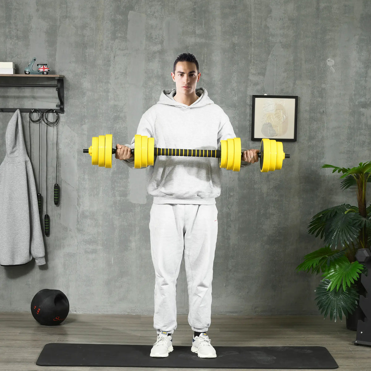 Adjustable Dumbbell Barbell Set 66lbs, Strength Training, Home Gym Dumbbells & Barbells at Gallery Canada