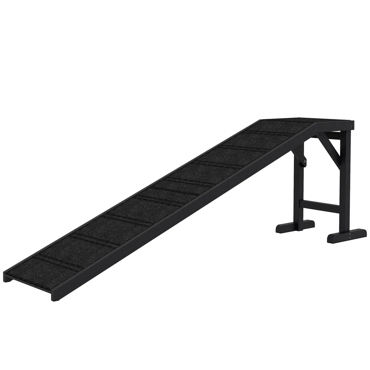Pet Ramp Bed Steps, Non-Slip Carpet Top, Pine Wood, 74"L x 16"W x 25"H, Black Dog Stairs Black at Gallery Canada